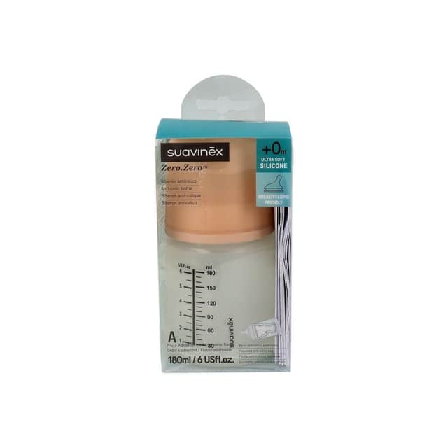 Suavinex Zero.Zero Biberón Anticólico +0 Meses 180ml