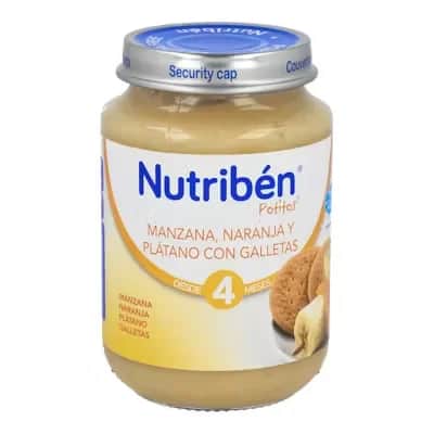 Nutribén Potito Manzana, Naranja y Plátano con Galletas 200g