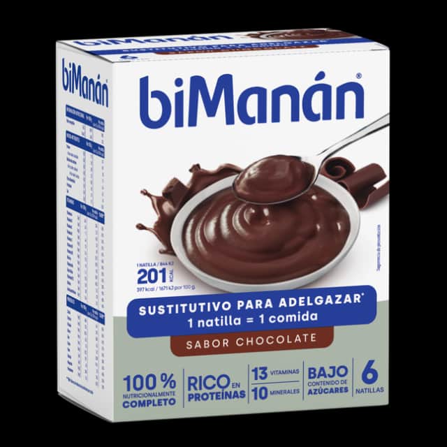 biManán Natillas sabor Chocolate 6 unidades