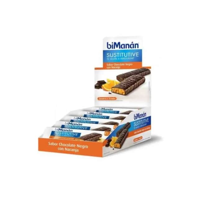 biManán Sustitutive Barritas Chocolate Naranja 24 unidades