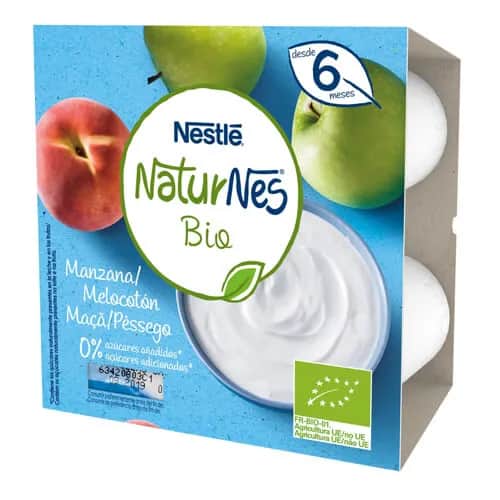 Nestlé Naturnes Bio Manzana Melocotón 4x90g