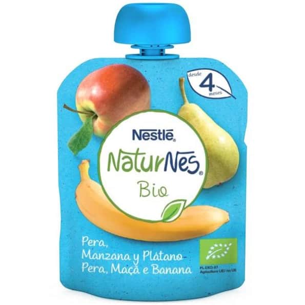 Nestlé Naturnes Bio Pouch Pera Manzana y Plátano 90g