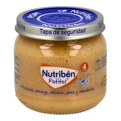 Nutribén Potito Manzana, Naranja, Plátano, Pera y Mandarina 120g