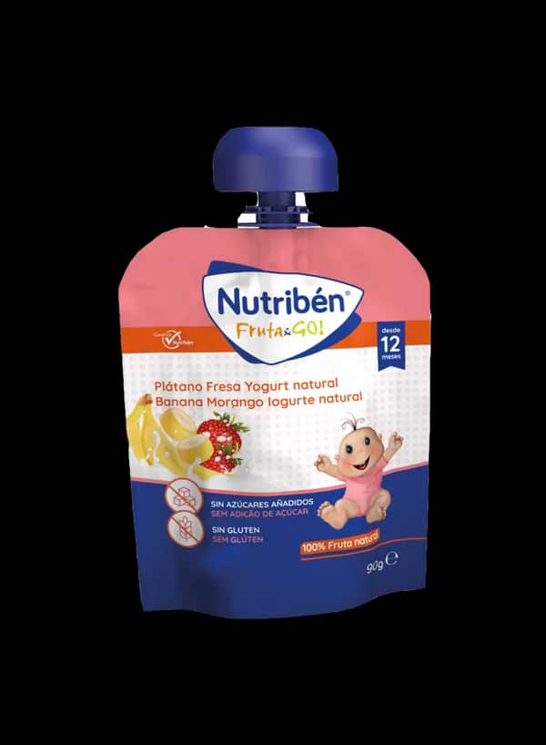 Nutriben Fruta & Go Plátano, Fresa y Yogur Natural 90g