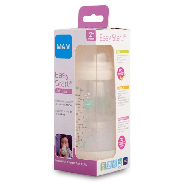 MAM Biberón Anti-colic +2meses Color Blanco 260ml