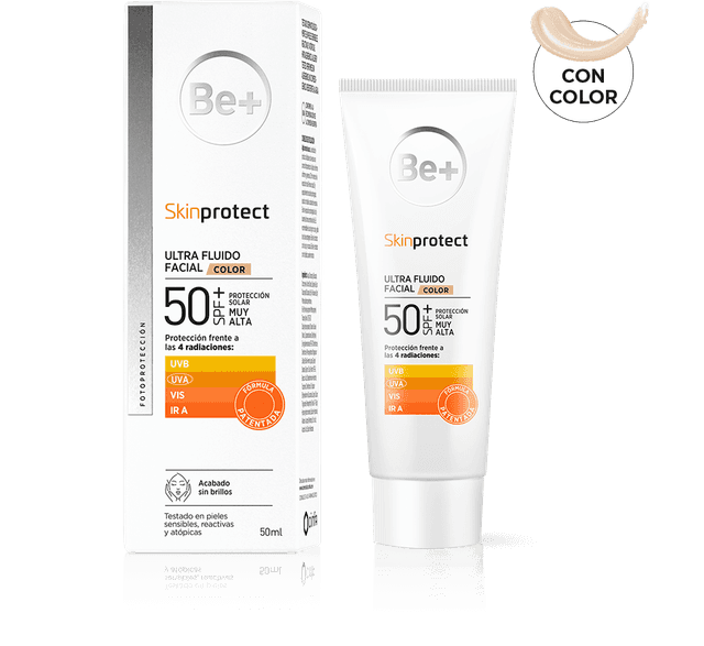 Be+ Skinprotect Ultra Fluido Facial con color SPF50+ 50ml
