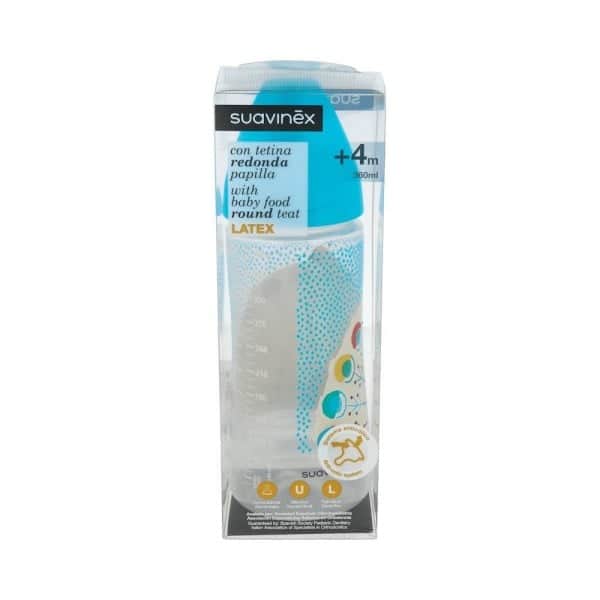 Suavinex Biberón Tetina Redonda +4 Meses 360ml