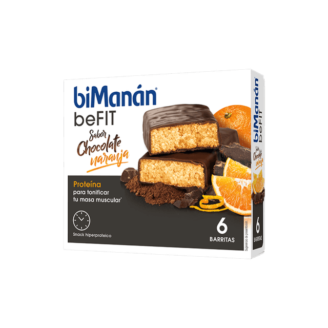 biManán BeFit Barrita Chocolate Naranja 6 unidades