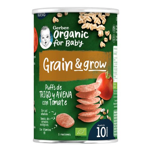 Gerber Organic Puffs Trigo y Avena con Tomate 35g