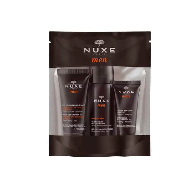 Nuxe Men Kit de viaje Gel Ducha 30ml + Gel Afeitar 35ml + Gel Hidratante 15ml