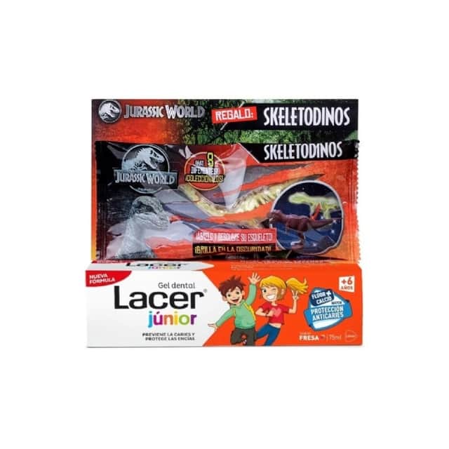 Lacer Junior Gel Dental Sabor Fresa 75ml + Dinosaurio De Regalo