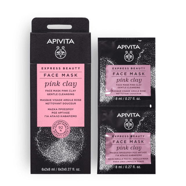 Apivita Mascarilla Facial Arcilla Rosa Limpieza Suave 2x8ml