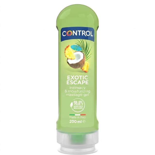 Control Exotic Escape Gel de Masaje 2 en 1 Aroma Frutos Exóticos 200ml