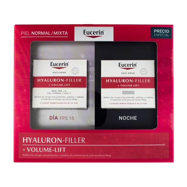 Eucerin Hyaluron-Filler + Volume-Lift Pack Crema de Día Piel Normal y Mixta 50ml + Crema de Noche 50ml