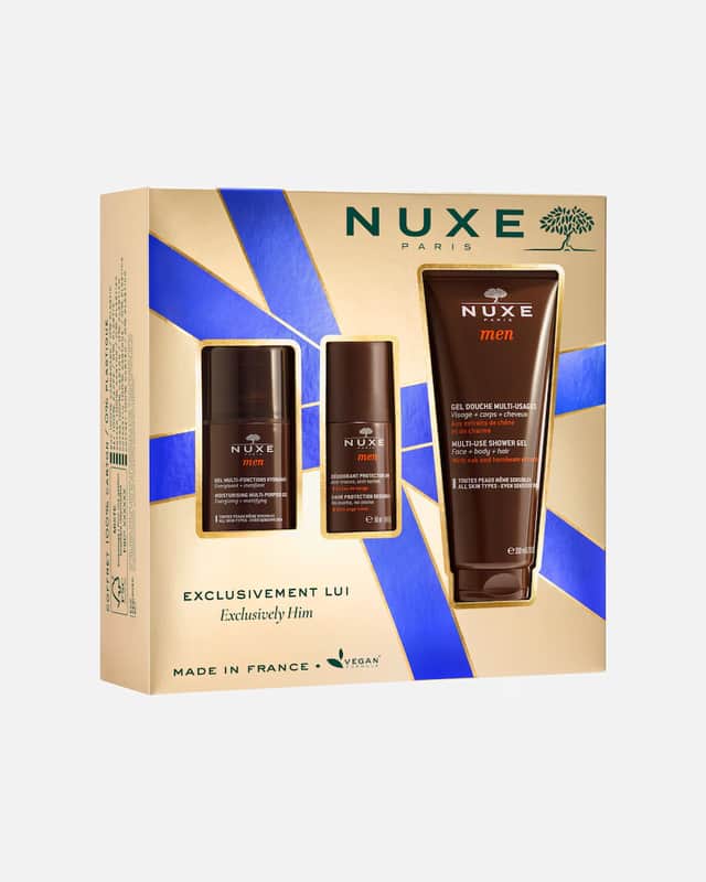 Nuxe Men Kit Exclusively Him Cuidado Facial y Corporal 3 piezas