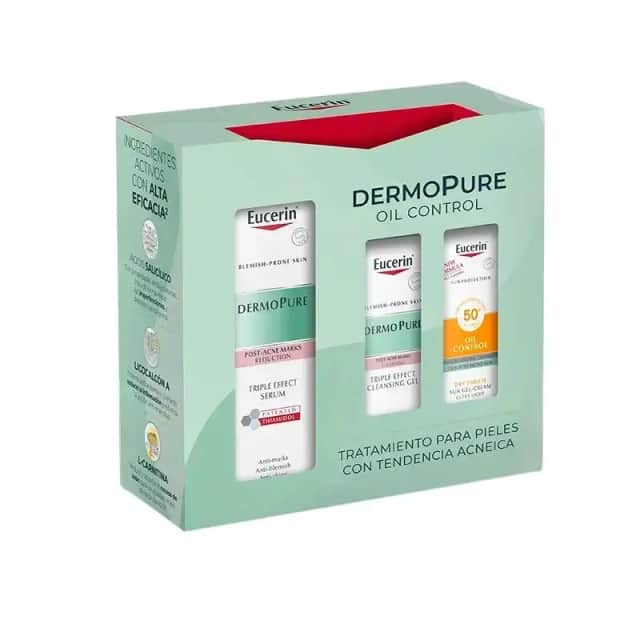 Eucerin Dermopure Pack Sérum Triple Efecto 40ml + Sun Gel FPS 50 20ml + Gel Limpiador 20ml