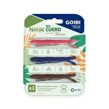 Goibi Nature Pulsera Citronela Eco Cuero 3 unidades