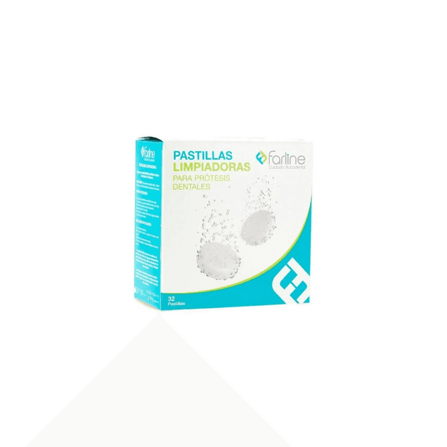 Farline Pastillas Limpiadoras Prótesis Dental 32 tabletas