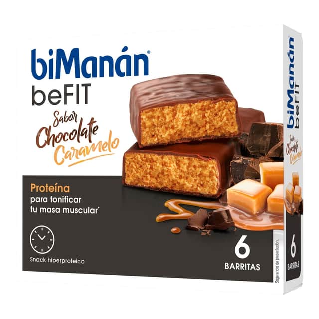 biManán BeFit Barritas Chocolate y Caramelo 6 unidades
