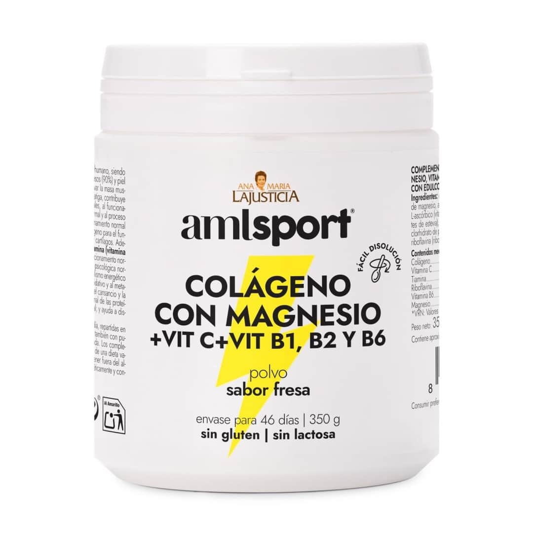 Ana María Lajusticia Colágeno con magnesio, vitamina C y vitaminas B1, B2, B6 sabor fresa 350g