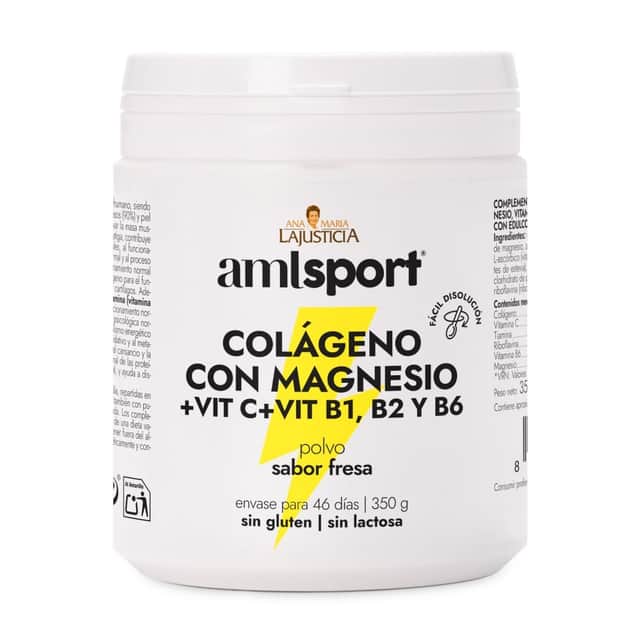Ana María Lajusticia Colágeno con magnesio, vitamina C y vitaminas B1, B2, B6 sabor fresa 350g
