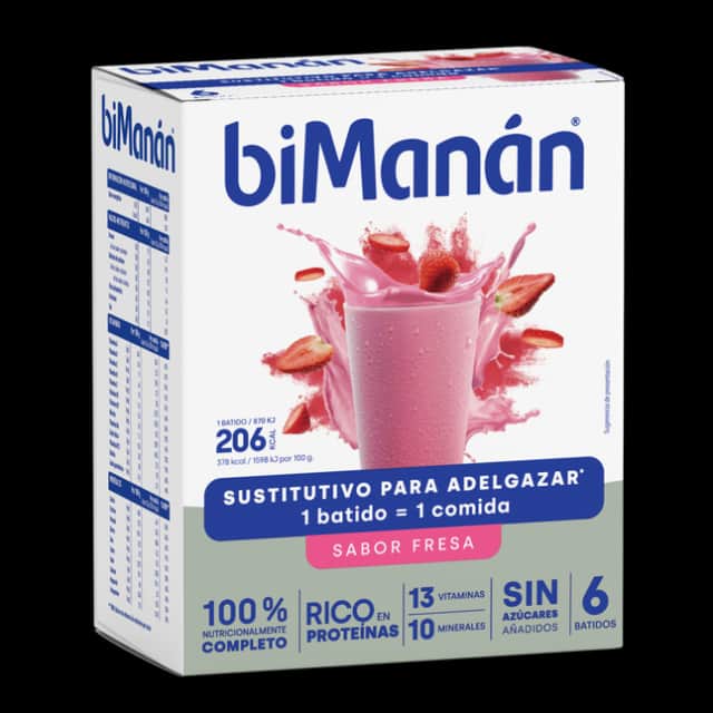 biManán Batido Sustitutivo Fresa 6 unidades