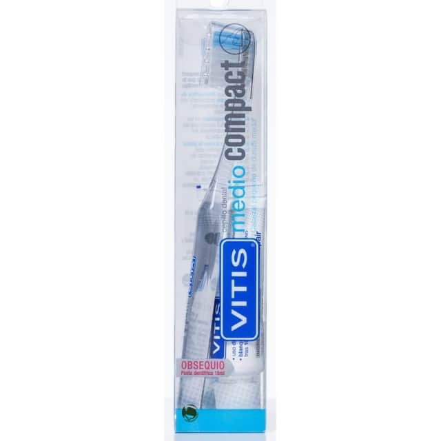 Pack Vitis Medio Compact: Cepillo Dental de Viaje + Pasta Blanqueadora 15ml