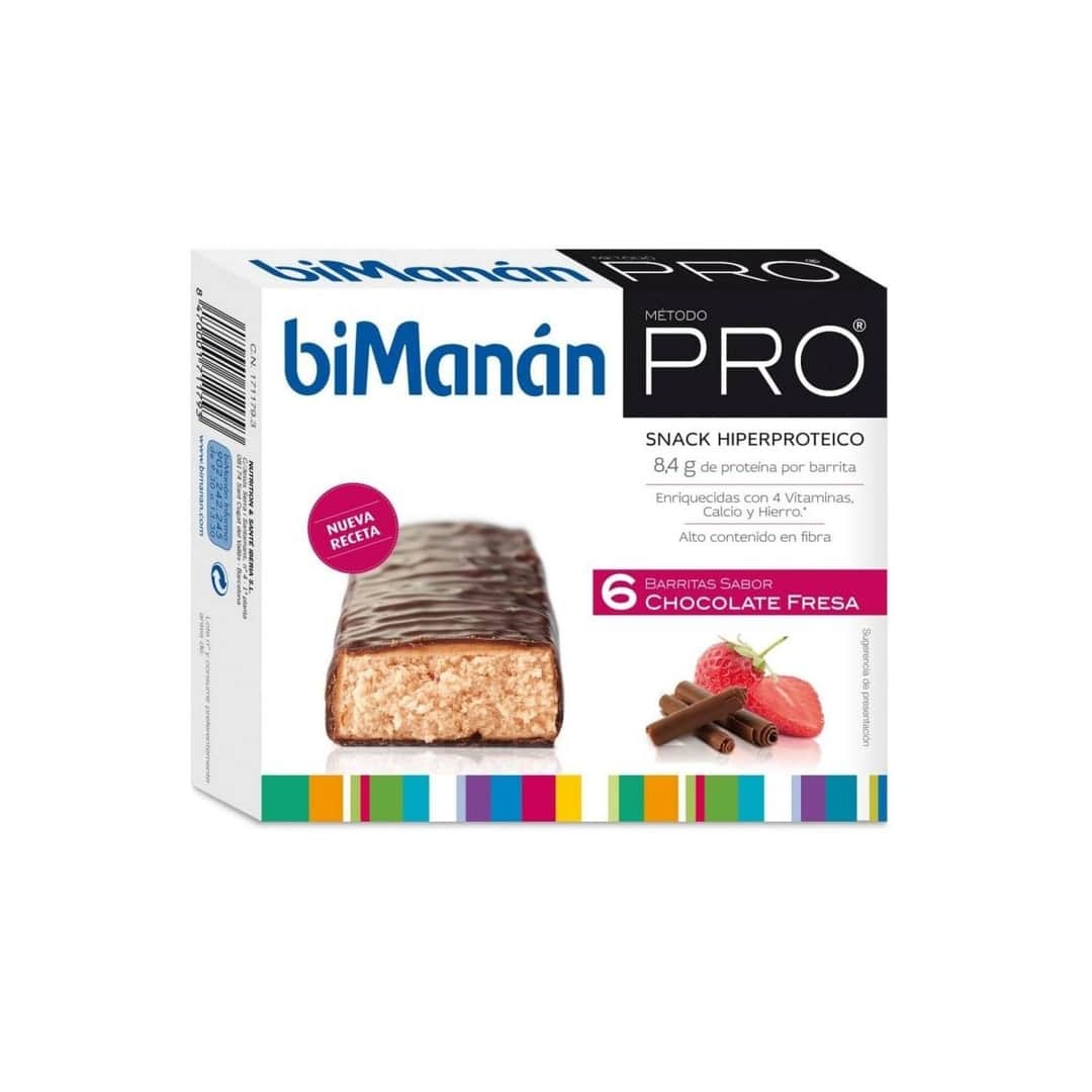 biManán Pro Barritas Chocolate Fresa 6 unidades