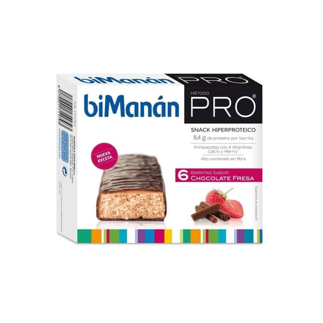 biManán Pro Barritas Chocolate Fresa 6 unidades