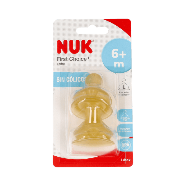 Nuk Tetina Anticolico Latex Alimento Talla 2 L +6 Meses 2 unidades