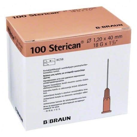 B. Braun Aguja Hipo Sterican 18G 40 100 unidades