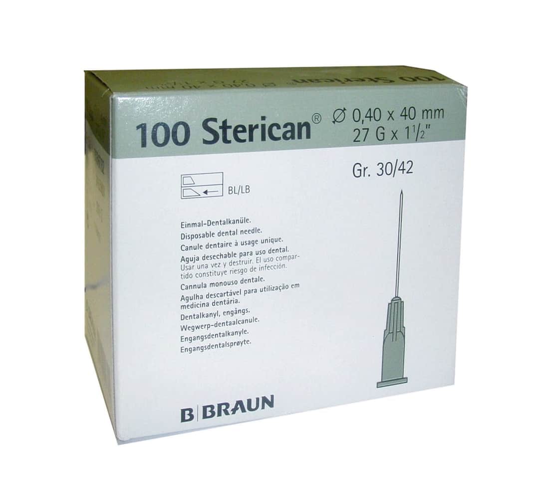 B. Braun Aguja Hipodérmica Sterican 27G 0,40x40 mm Cono Gris 100 unidades