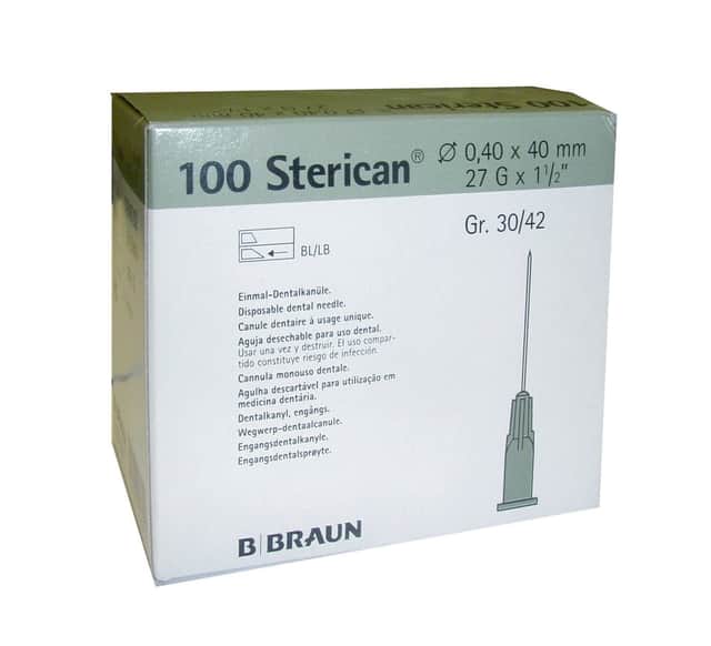 B. Braun Aguja Hipodérmica Sterican 27G 0,40x40 mm Cono Gris 100 unidades