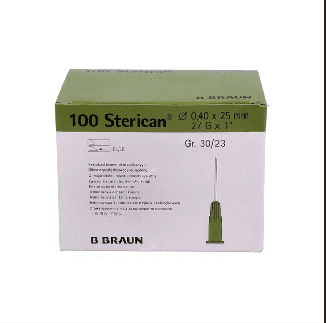 B. Braun Aguja Hipodérmica Sterican 27G 0,40x25 mm Cono Gris 100 unidades
