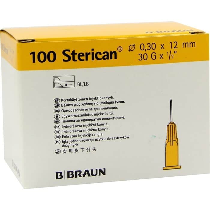 B. Braun Aguja Hipodérmica Sterican 30G 0,30x12 mm 100 unidades