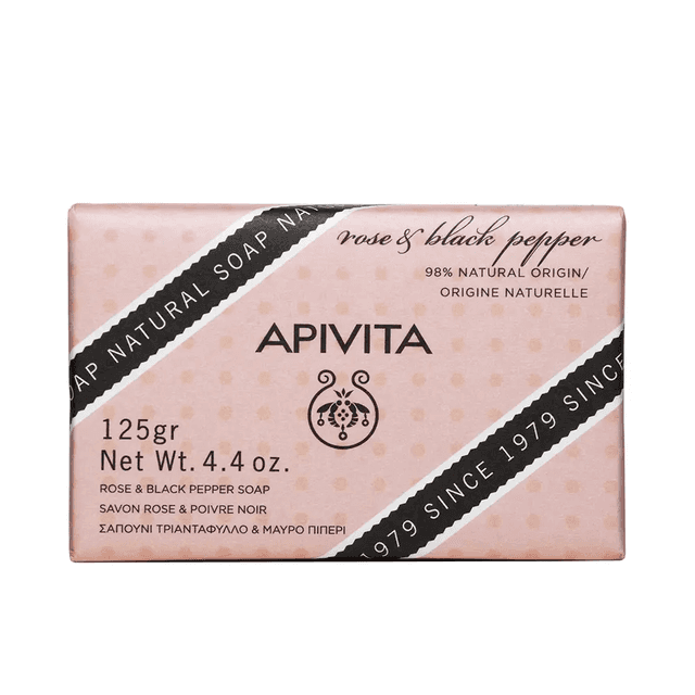 Apivita Jabón Natural con Rosa y Pimienta 125g