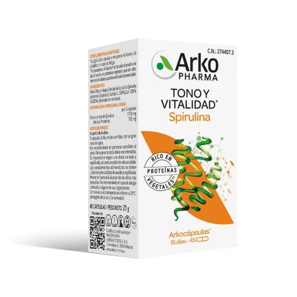 Arkopharma Arkocápsulas Spirulina Bio 45 cápsulas
