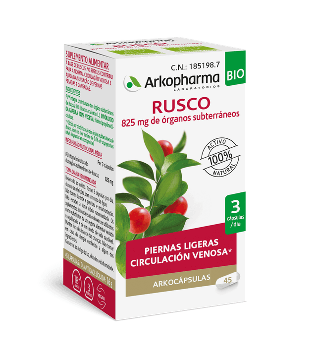 Arkopharma Arkocápsulas Rusco Bio 45 capsulas