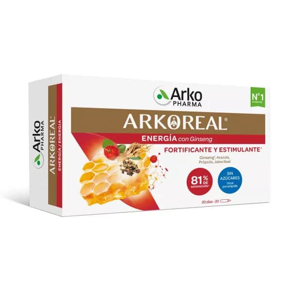 Arkopharma Arkoreal jalea real ginseng sin azúcar 20 ampollas 15ml