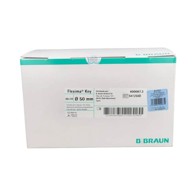 Bolsas de ileostomía, sistema de doble placa con acoplamiento adhesivo Flexima Key abierta, sistema con flujo transparente (50 mm, 30 + 10 unidades)