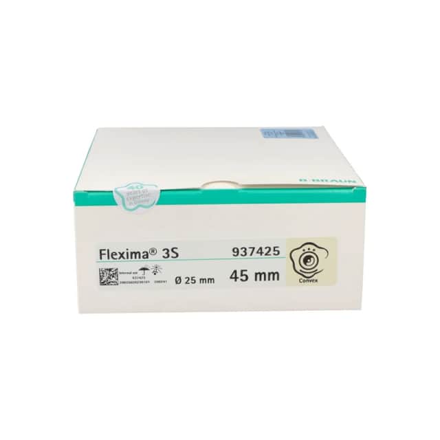 Apósitos de barrera de ostomía, aro de resina sintética con cierre especial Flexima 3S placa base convexa (45 mm, 5 unidades).