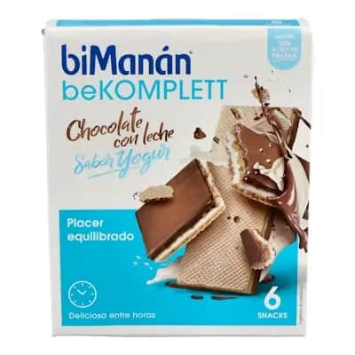 biManán Barquillos Chocolate con Leche y Yogur 120g