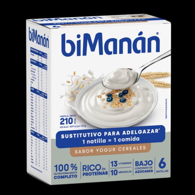 biManán Crema de yogur con cereales 6 unidades