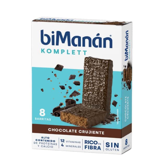 biManán Komplett Barritas Chocolate Crujiente 8 unidades