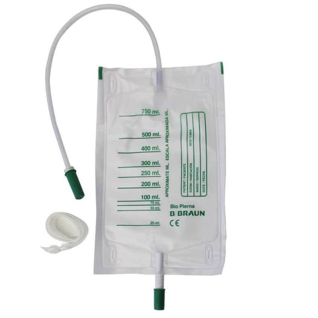 B. Braun Bolsa de Orina Biopierna con Válvula Antirreflujo 750 ml 30 unidades