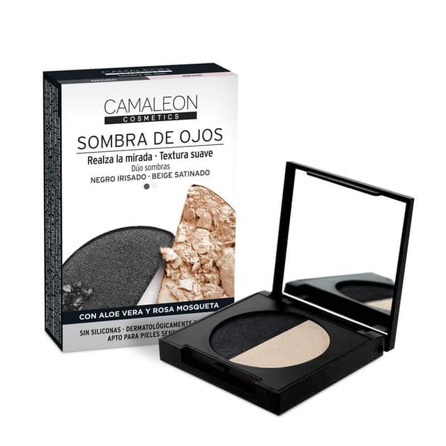 Camaleon Cosmetics Paleta Sombra de Ojos Negro y Beige