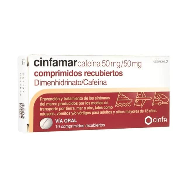 Cinfa Cafeína 50 mg 10 comprimidos recubiertos