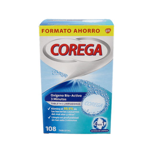 Corega Oxígeno Bio-Activo 108 Tabletas