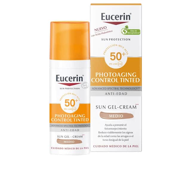 Eucerin Sun Face Photoaging Control Fluido FPS 50+ con colortono medio 50ml