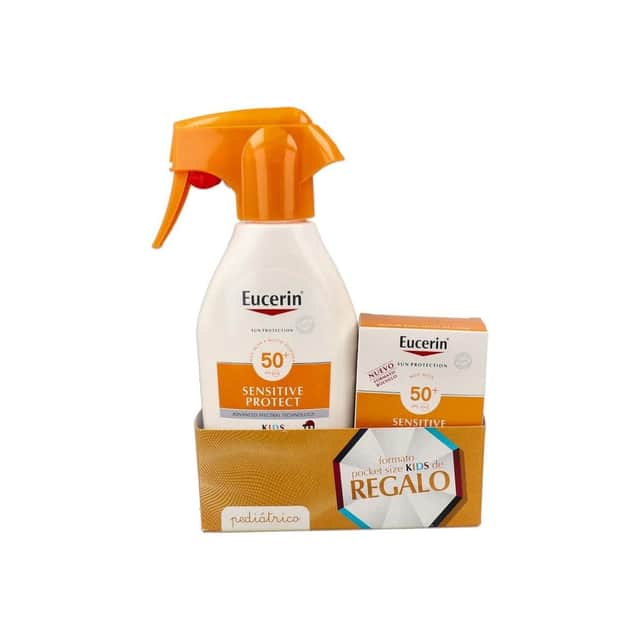 Eucerin Pack Sun Sensitive Protect Kids Spray FPS 50+ 300ml + Sensitive Protect Pocket Size FPS 50+ 50ml